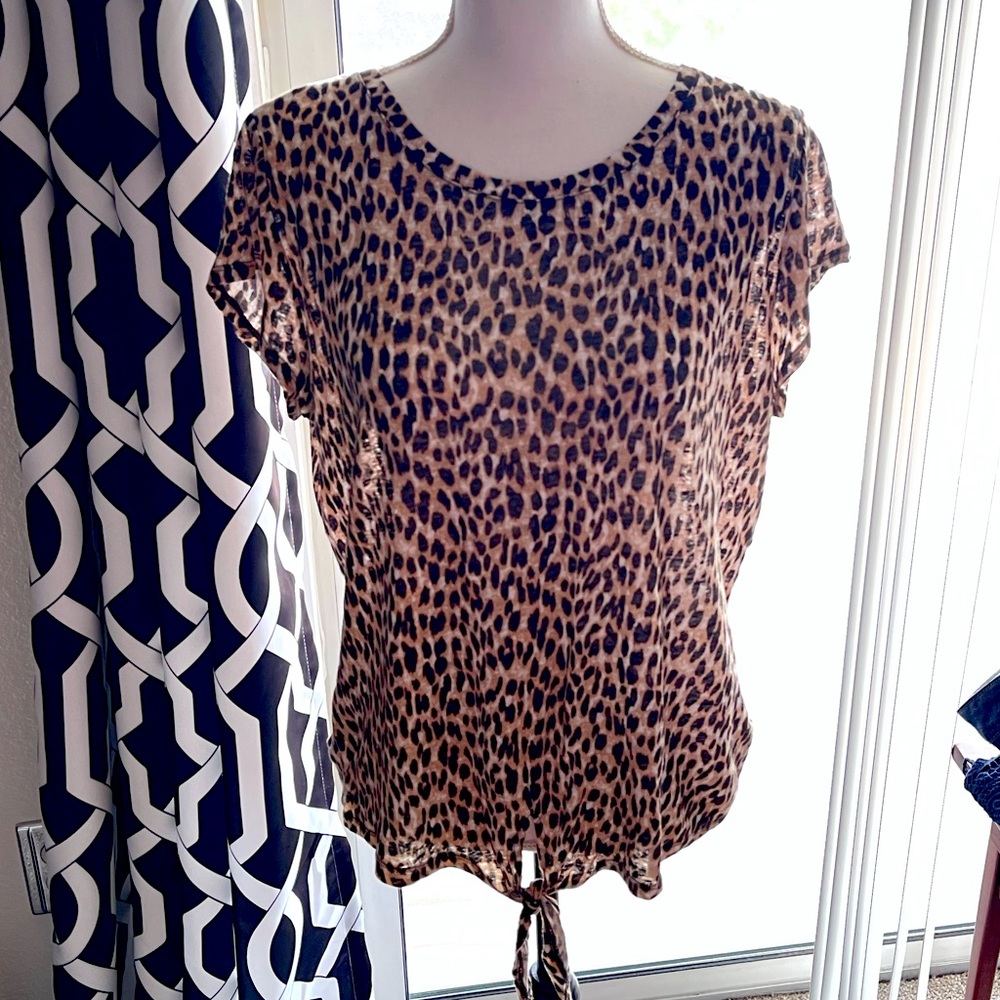LOFT Linen Tee Animal Print